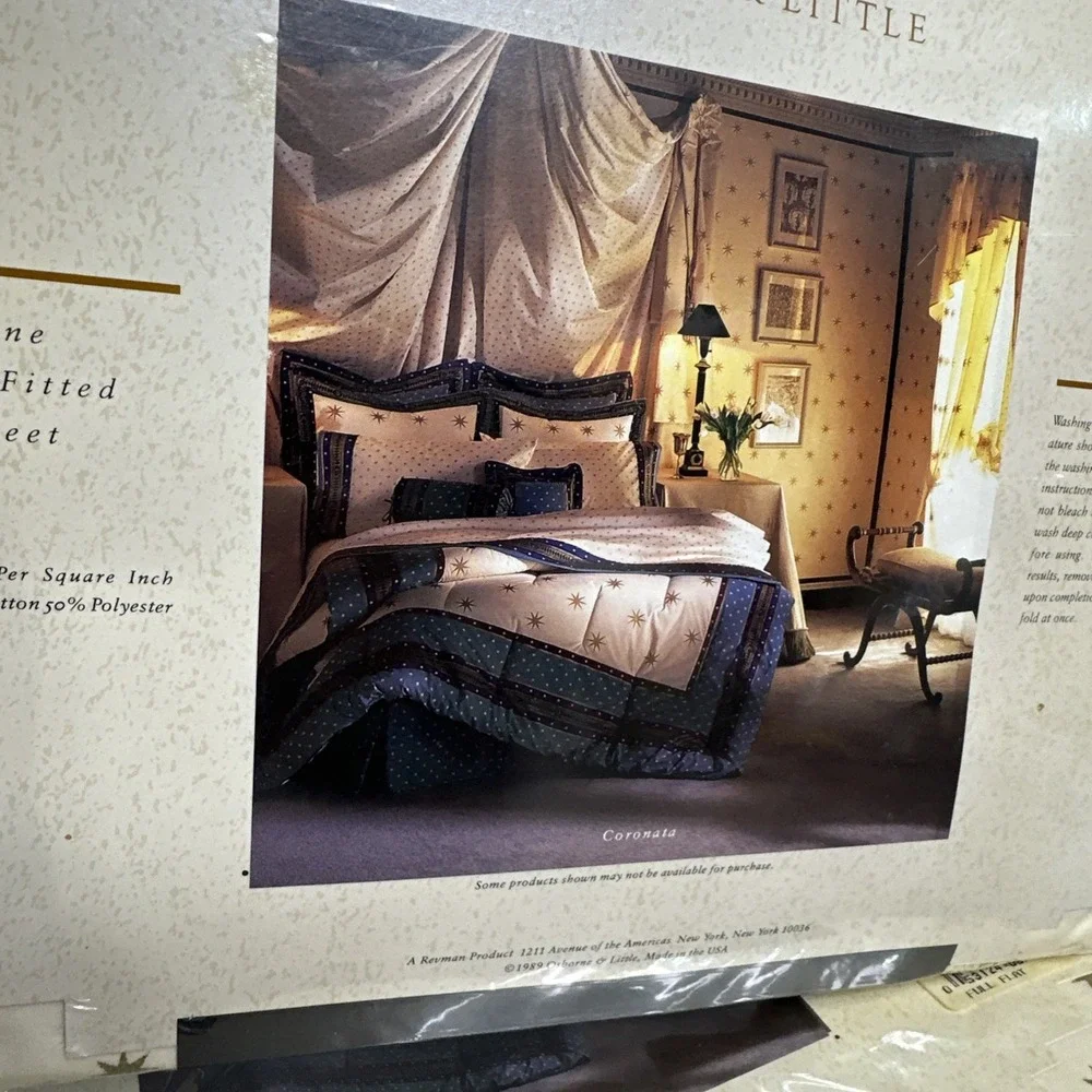 Osborne &‎ Little Coronata Full Sheet Set Flat fitted Stats Gold Blue